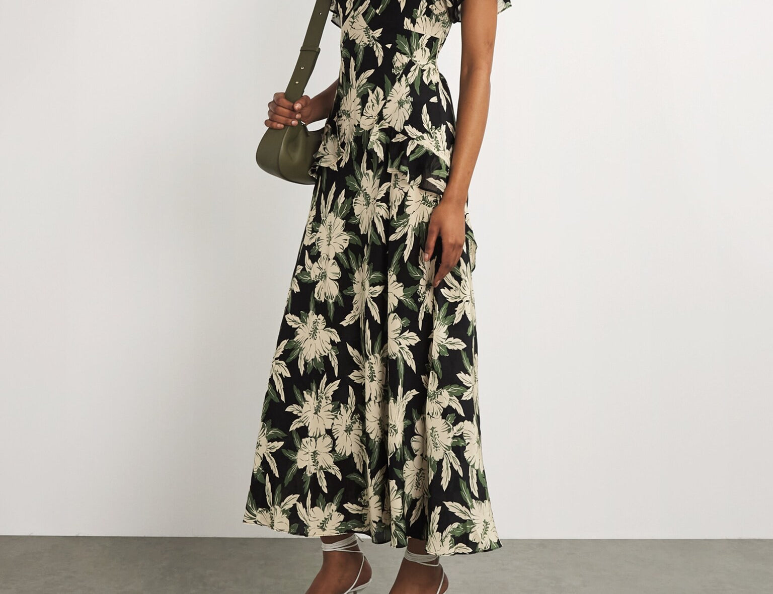 Rixo Hibiscus Print Evie Midi Dress 1