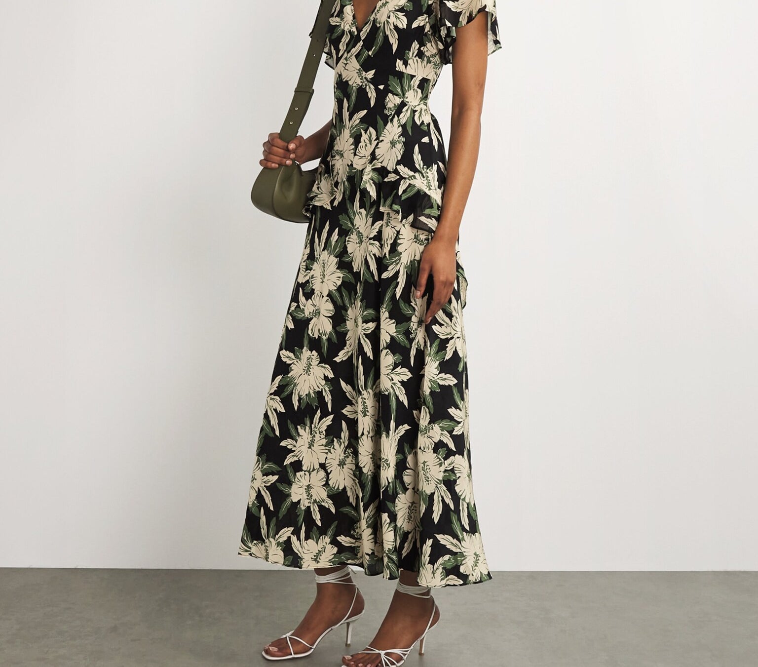 Rixo Hibiscus Print Evie Midi Dress 1