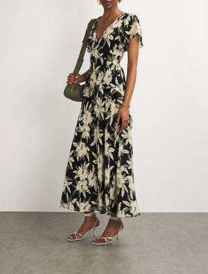 Rixo Hibiscus Print Evie Midi Dress 1