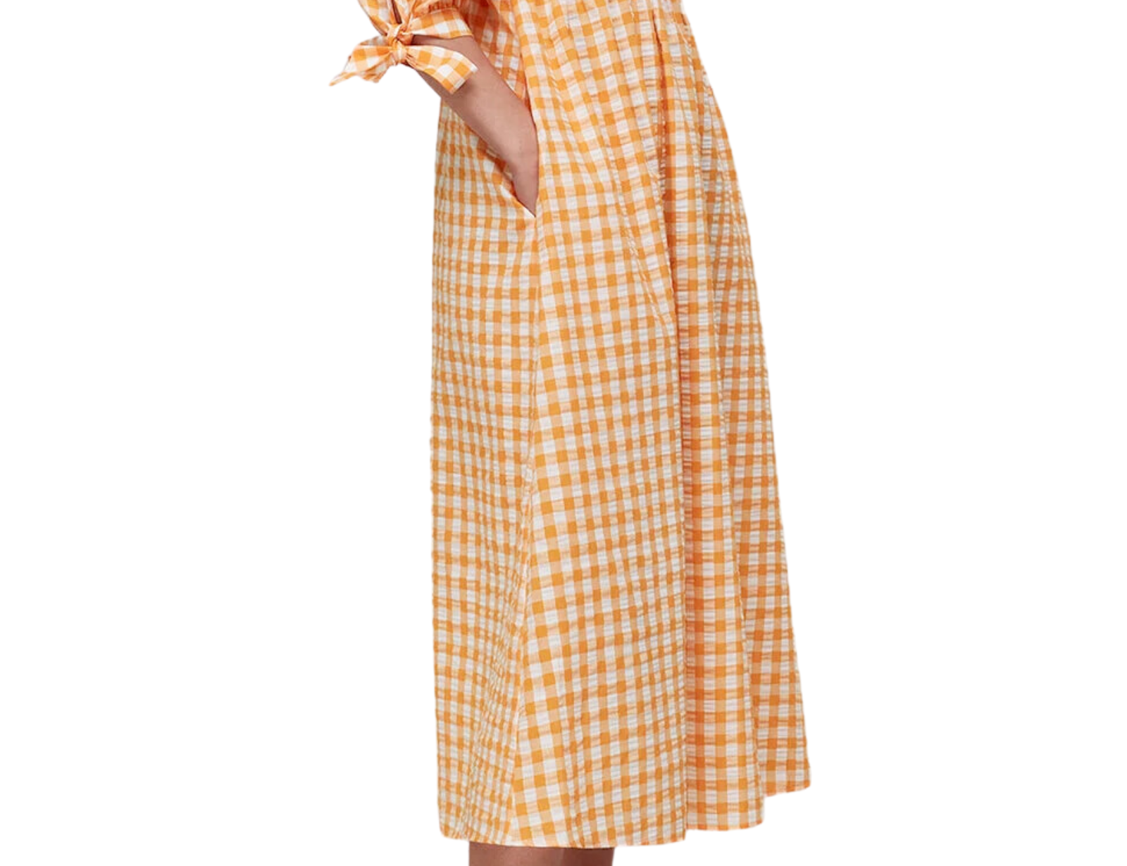 Whistles Gingham Check Shirred Dress 1