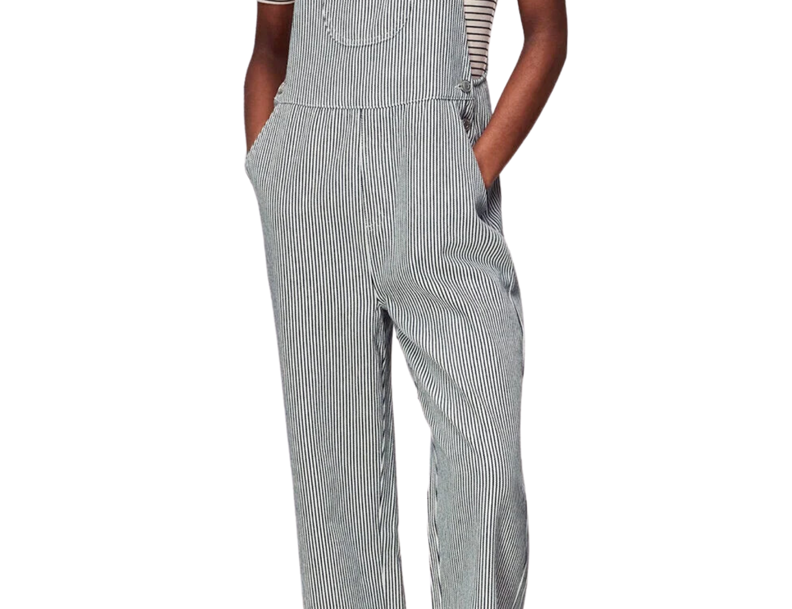 Whistles Imperfect Leni Stripe Dungaree – Colour Bleed (M) 1