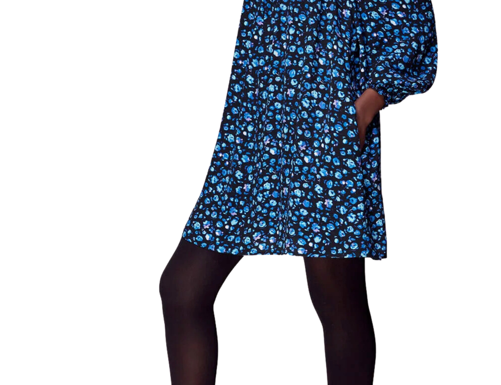 Whistles Blurred Floral Trapeze Dress 1