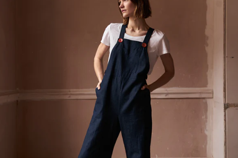 Clary & Peg Alice Palazzo - Navy Chambray 1