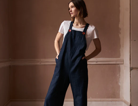 Clary & Peg Alice Palazzo - Navy Chambray 1
