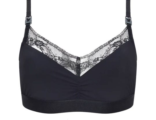 Six Studio Rosa Lace Trim Nursing Bra - Black 1