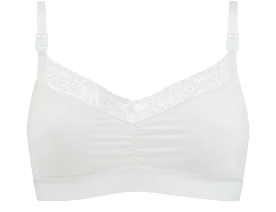 Six Studio Rosa Lace Trim Nursing Bra - White 1