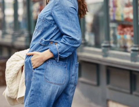 Hatch Everyday Denim Maternity and Nursing Jumpsuit - Indigo 2