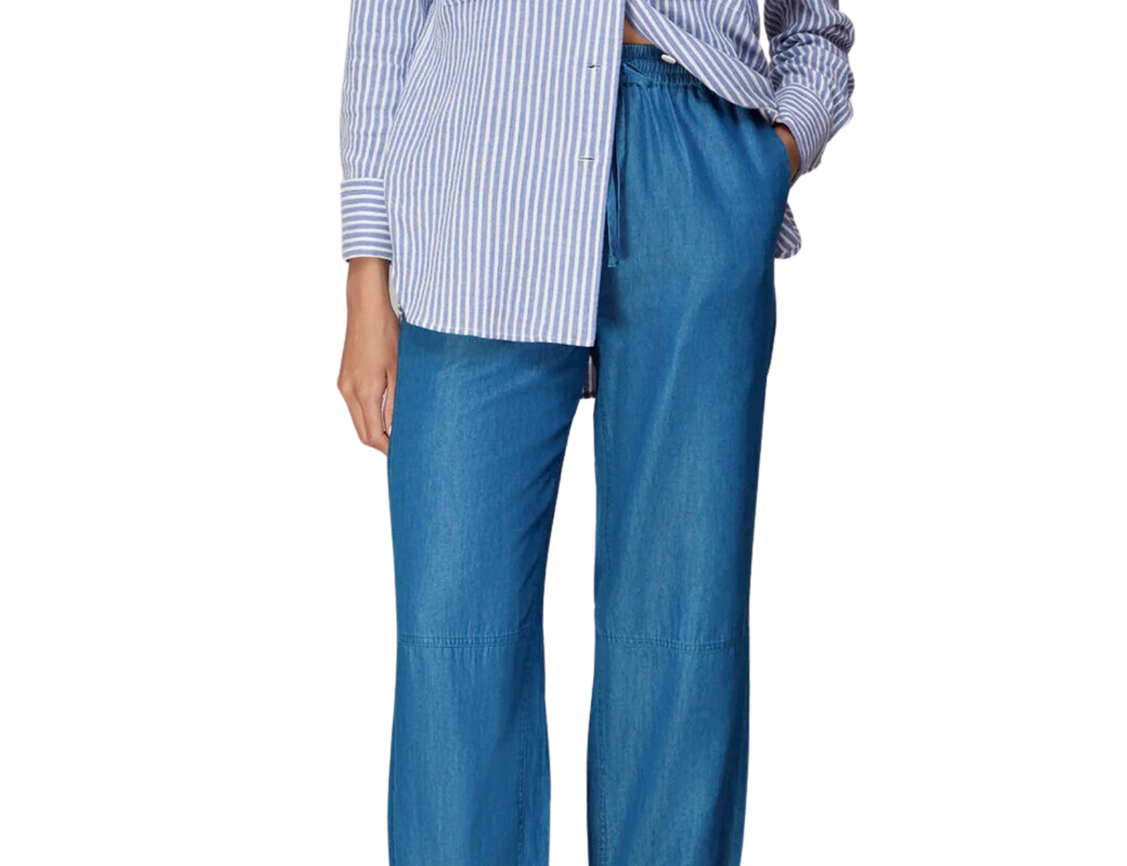 Whistles Lucy Chambray Barrel Trouser 1