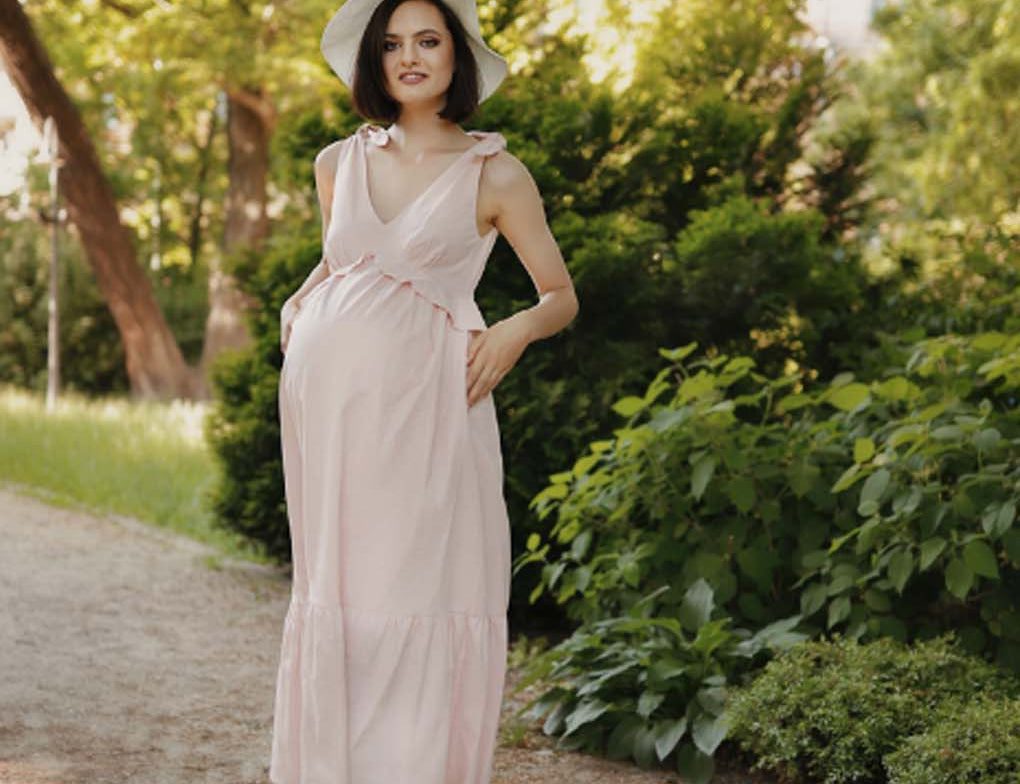 Bump & Milk Sienna Maxi Nursing Dress - Pink 1