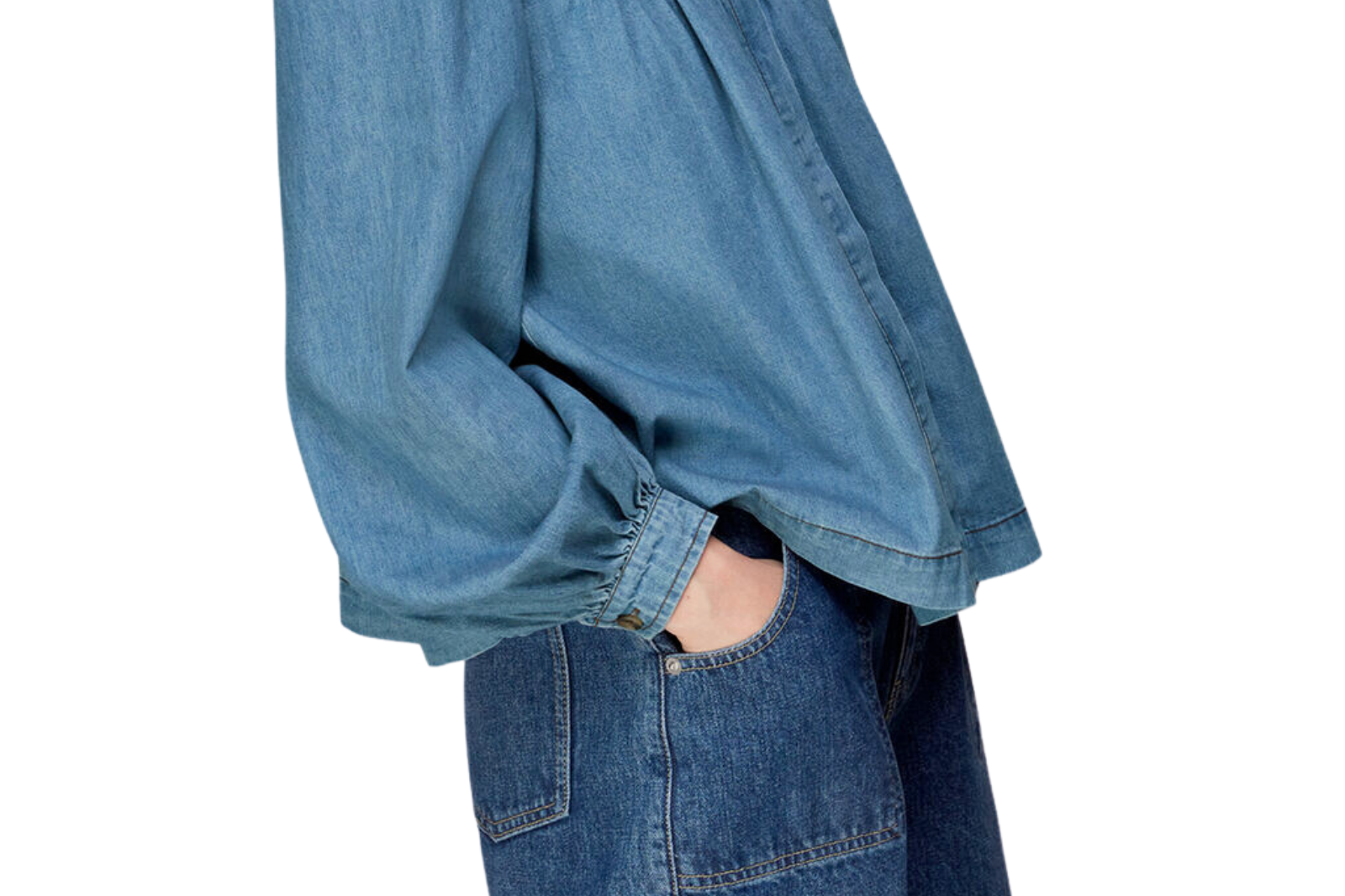 Whistles Mollie Chambray Denim Blouse 2