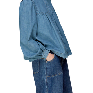 Whistles Mollie Chambray Denim Blouse 2
