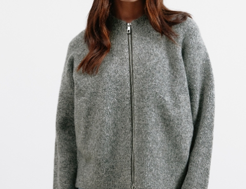 Albaray Grey Knitted Bomber 1