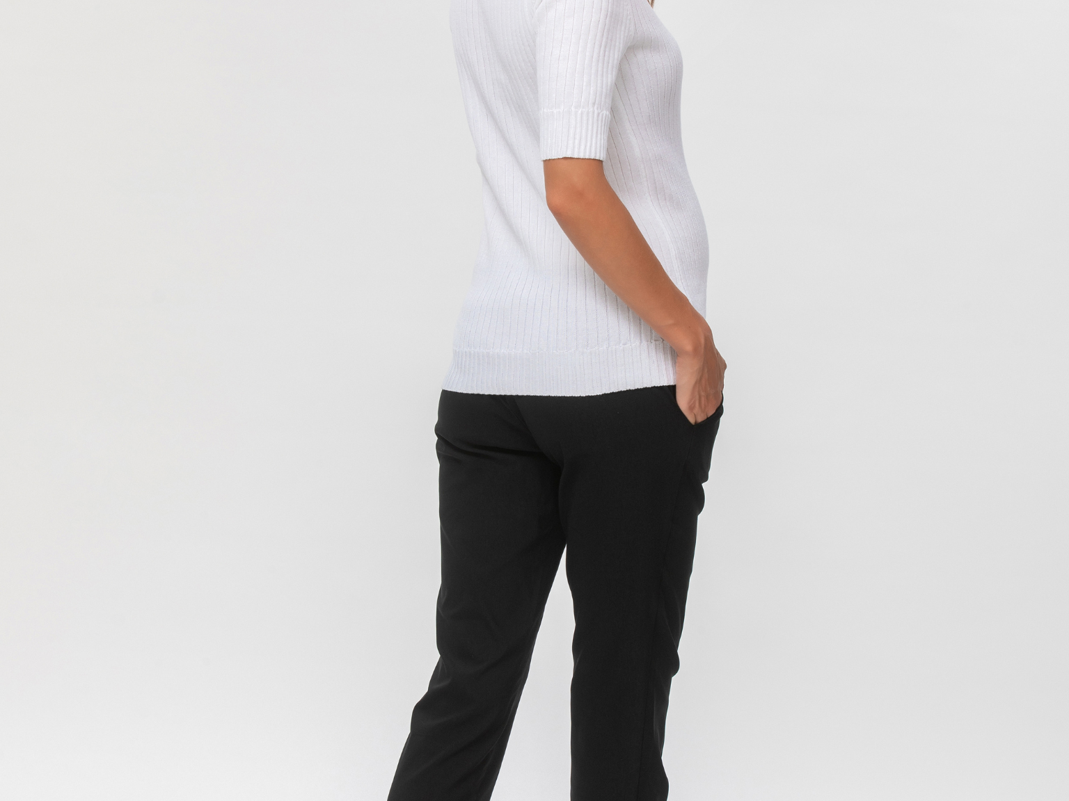Pietro Brunelli Maternity Elwood Slim Stretch Trousers in Black 3