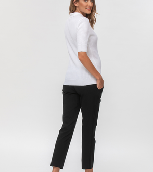 Pietro Brunelli Maternity Elwood Slim Stretch Trousers in Black 3