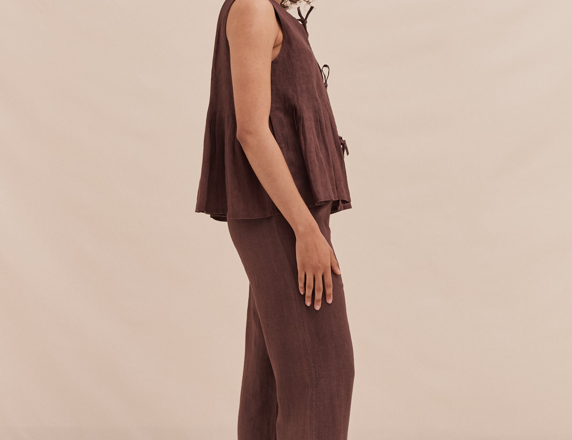 Desmond & Dempsey Women's Lounge Trouser - Mocha 2