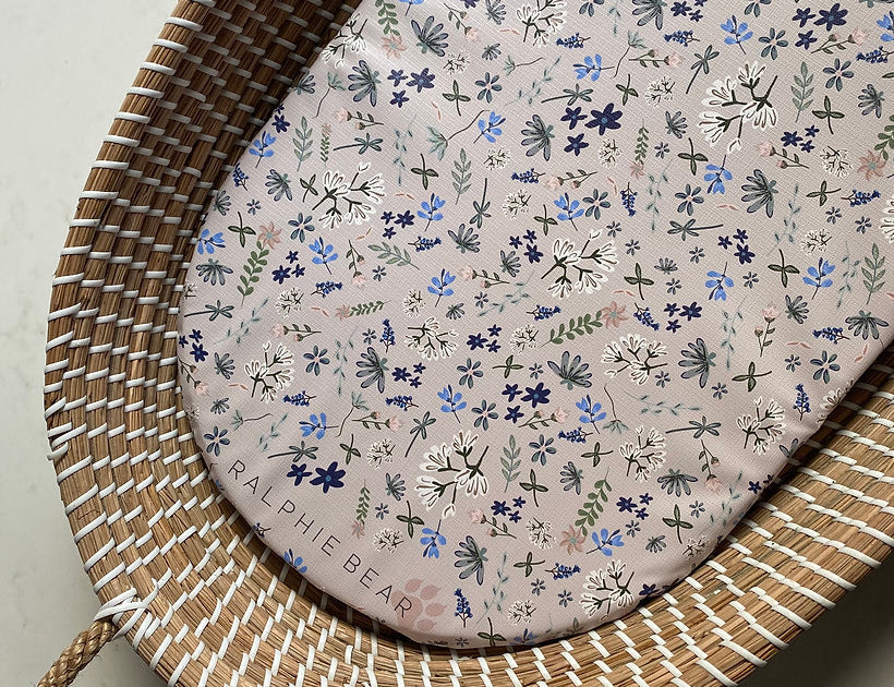 Ralphie Bear Wildflower Baby Changing Basket Mat Liner 1