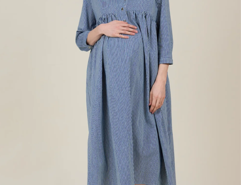 Clary & Peg Thea Dress - Denim Stripe 1