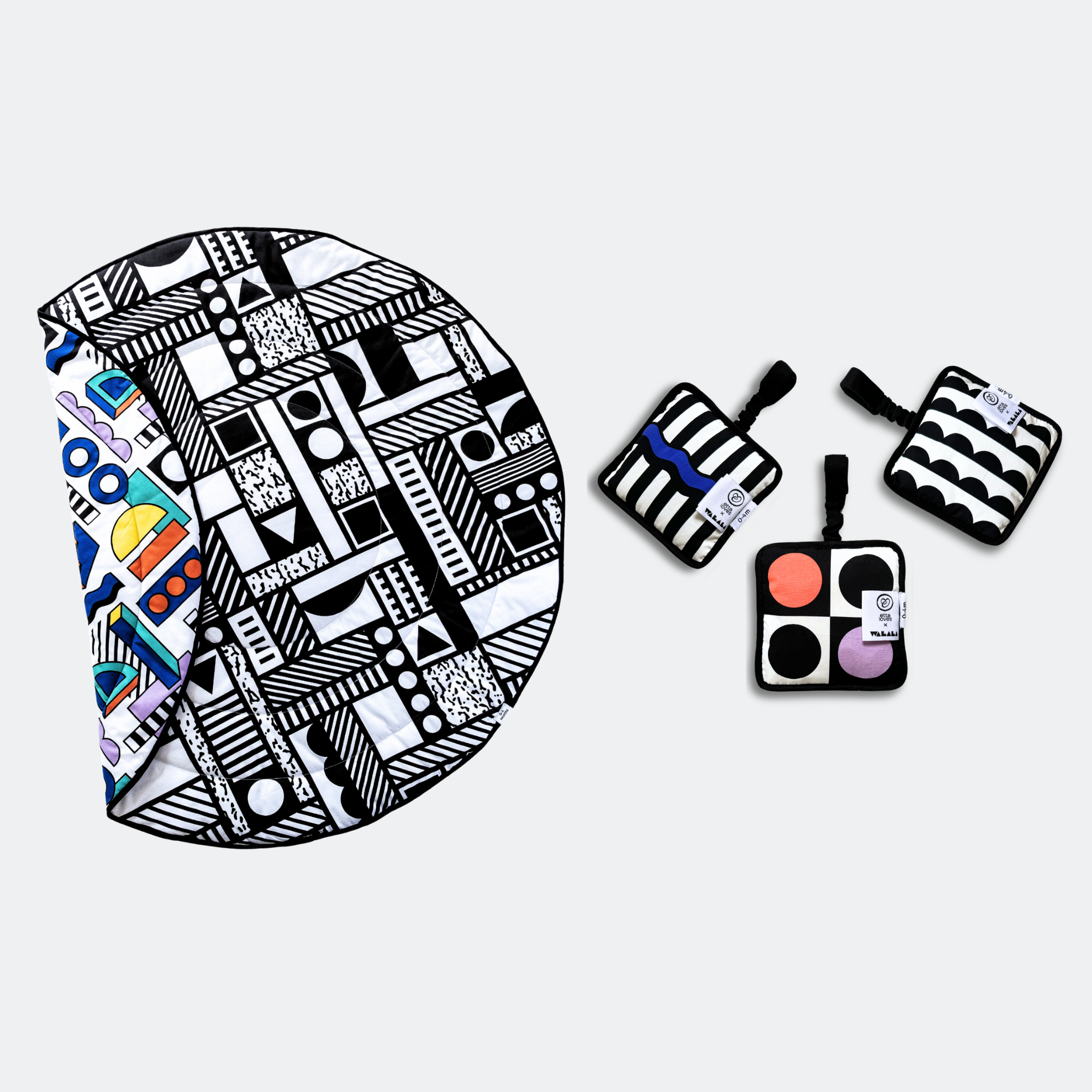 Etta Loves ETTA LOVES X WALALA - PLAYMAT and HANGING SQUARES BUNDLE - For Babies' First Year 1