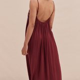 Desmond & Dempsey Square Dress - Dorothea Cross Stitch Burgundy 6
