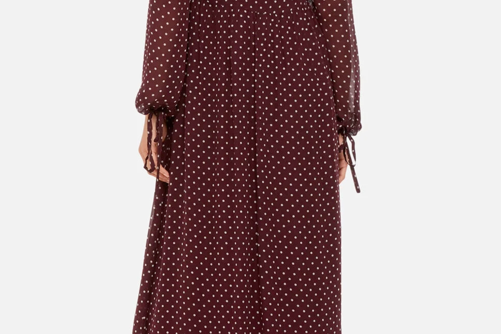 Whistles Spot Print Trapeze Midi Dress - Burgundy/ Multi 5