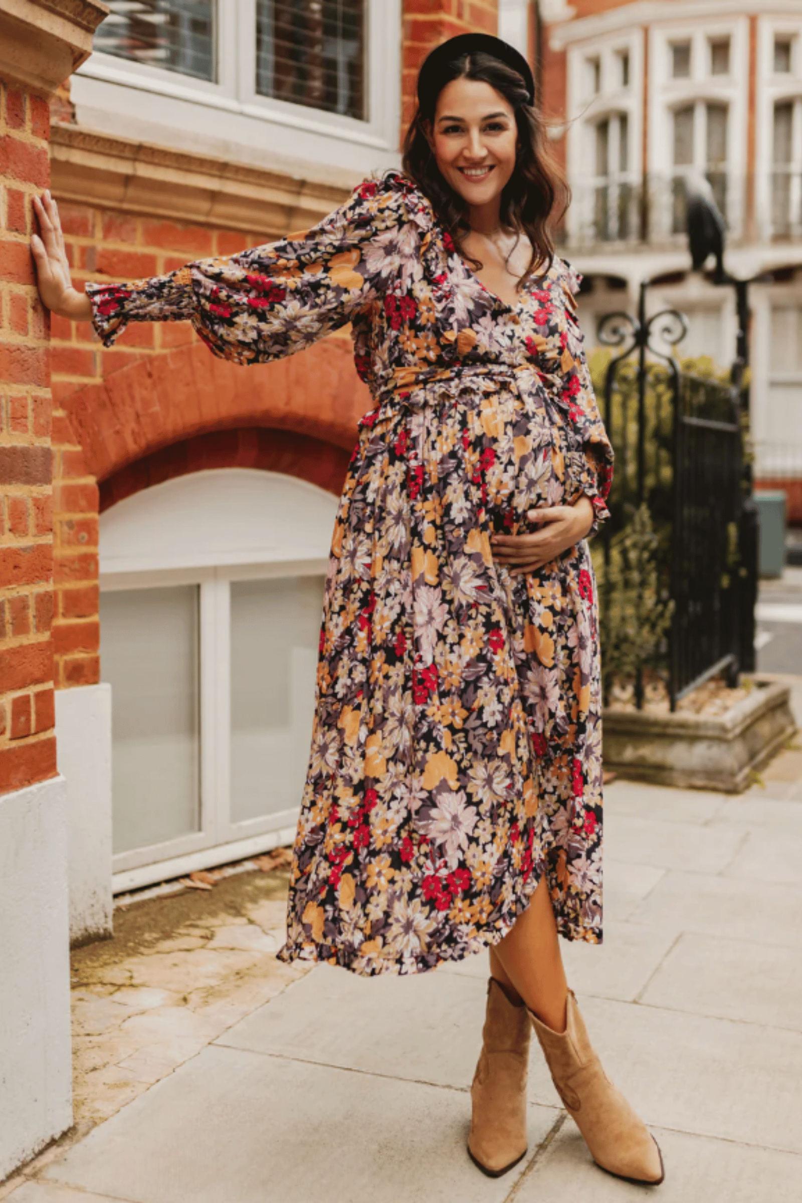 Bump & Milk Jamie Floral Maternity Wrap Dress Red – For The Creators