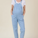 Clary & Peg Mae Dungarees - Striped Denim 2