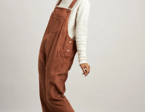 Clary & Peg Doris Dungarees - Chocolate Brown Jumbo Cord 2