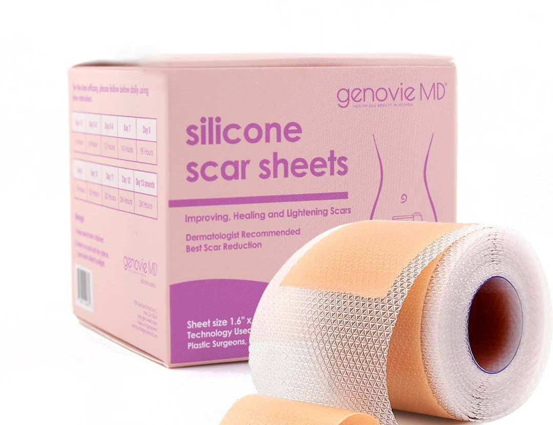 GenovieMD Silicone Scar Sheets, Full Roll of Scar Sheet, 1.6’’ × 120’’ 1