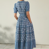 Albaray Woodblock V Neck Maxi Dress 4