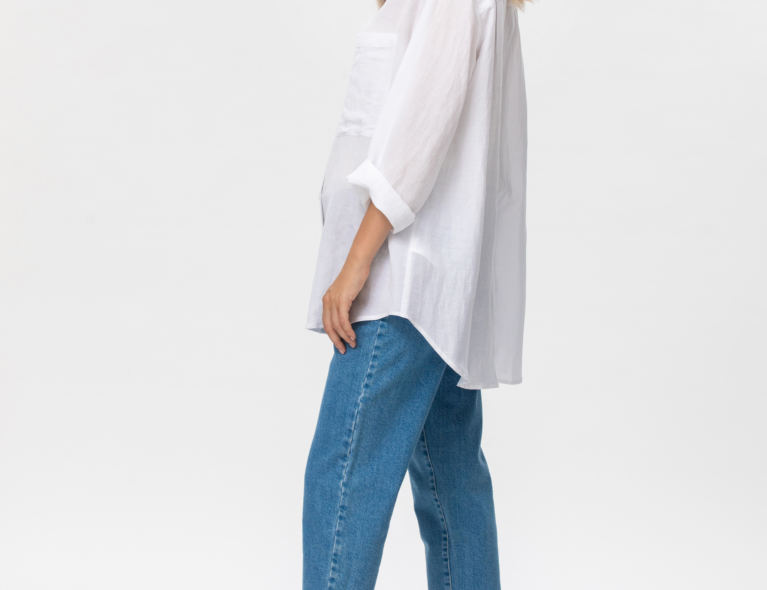 Pietro Brunelli Lisa Oversized Maternity Shirt in White
