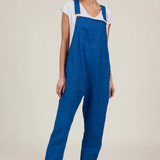 Clary & Peg Doris Dungarees - French Navy Linen 3