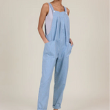 Clary & Peg Mae Dungarees - Striped Denim 4