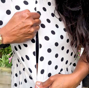 Lyla and Leche Lyla and Leche Cream Mono Spot Dress 3