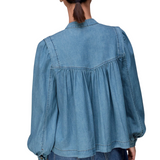 Whistles Mollie Chambray Denim Blouse 4