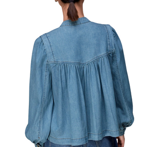 Whistles Mollie Chambray Denim Blouse 4