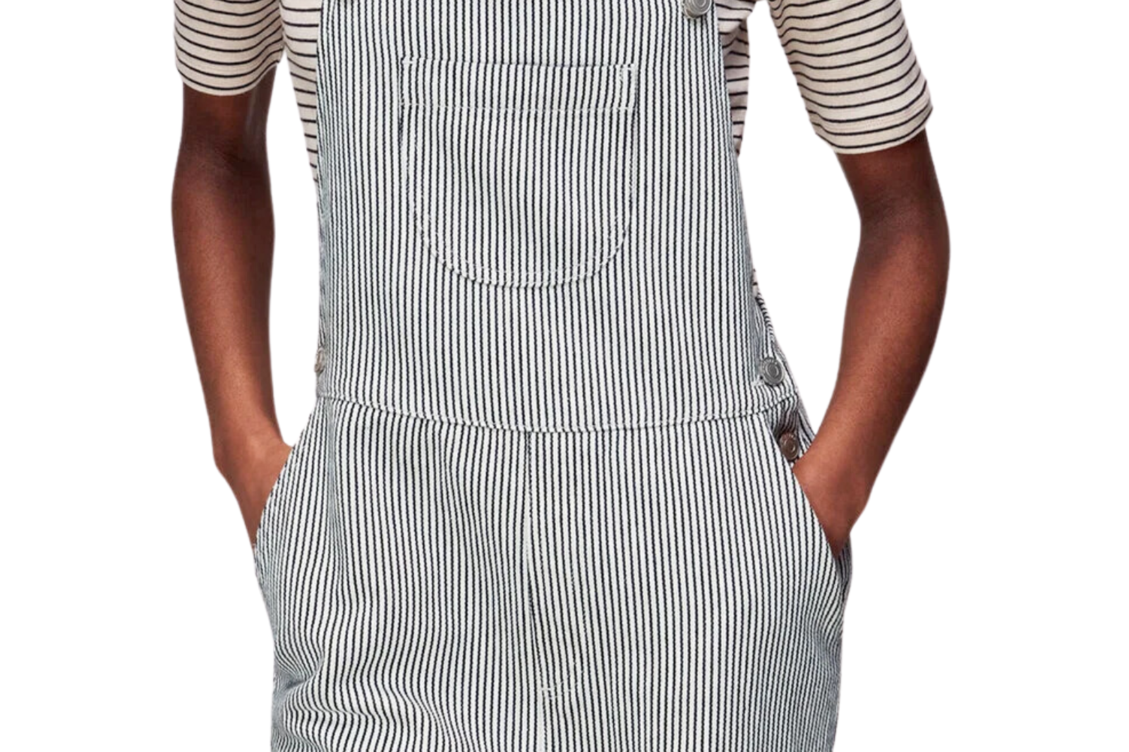Whistles Imperfect Leni Stripe Dungaree – Colour Bleed (M) 4