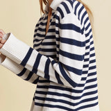 Albaray Navy Mixed Stripe Collar Jumper 3