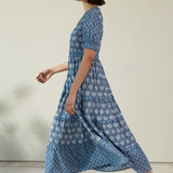 Albaray Woodblock V Neck Maxi Dress 2