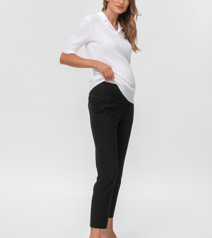 Pietro Brunelli Maternity Elwood Slim Stretch Trousers in Black 1