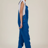 Clary & Peg Doris Dungarees - French Navy Linen 4