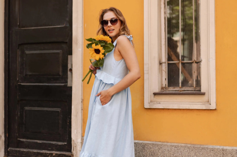 Bump & Milk Sienna Dress - Blue 1