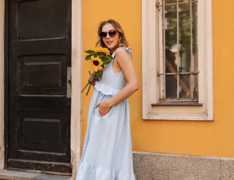 Bump & Milk Sienna Dress - Blue 1