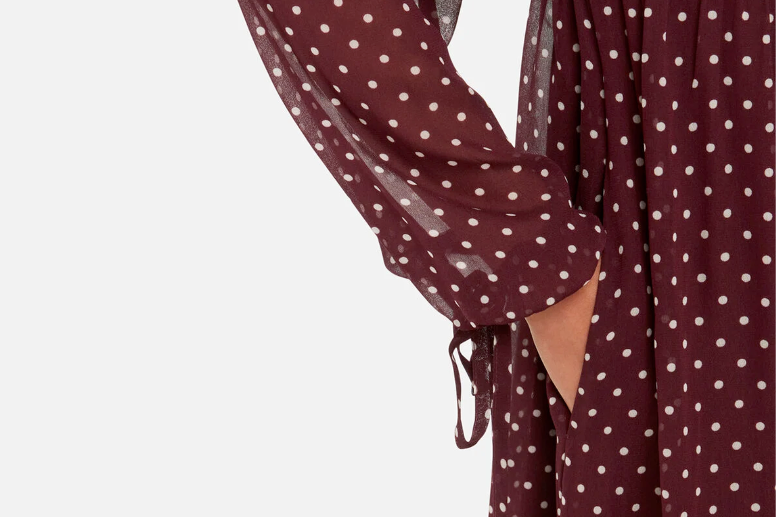 Whistles Spot Print Trapeze Midi Dress - Burgundy/ Multi 3