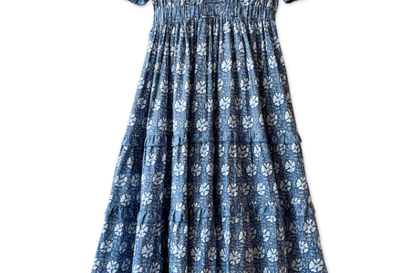 Albaray Woodblock V Neck Maxi Dress 3