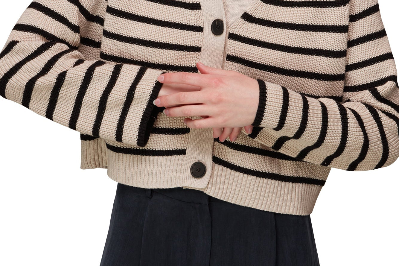 Whistles Stripe Cotton Cardigan 4