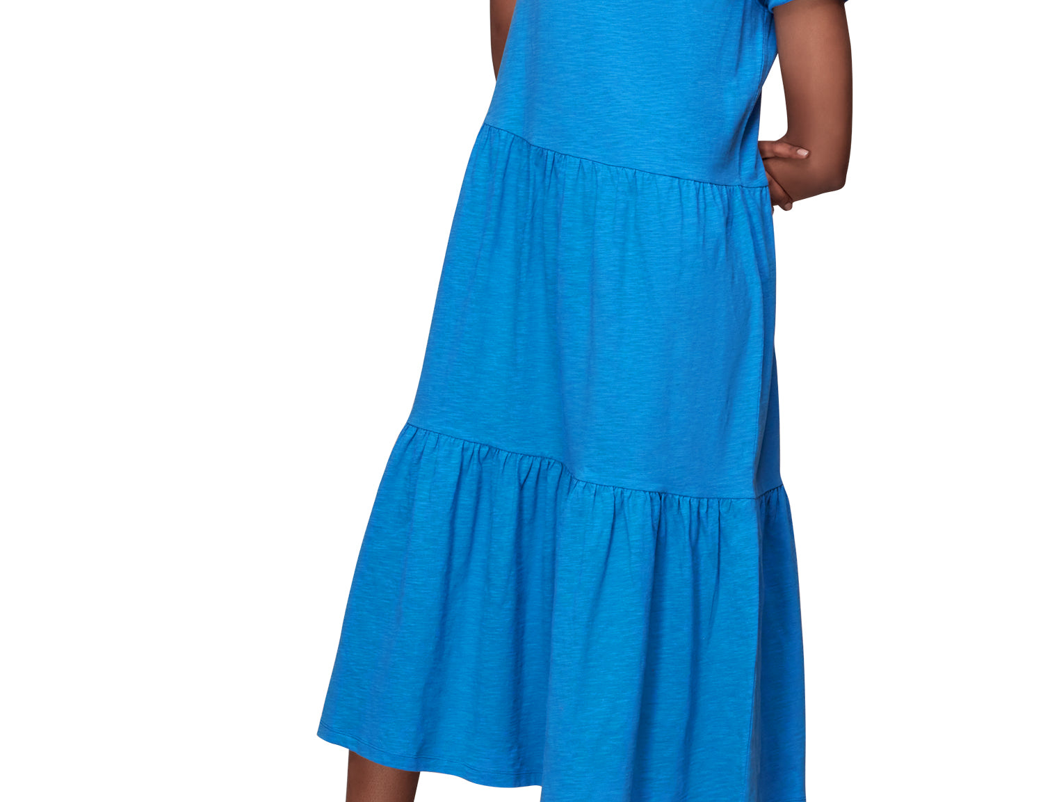 Whistles Imperfect Tiered Jersey Midi Dress – Hole (M) 1