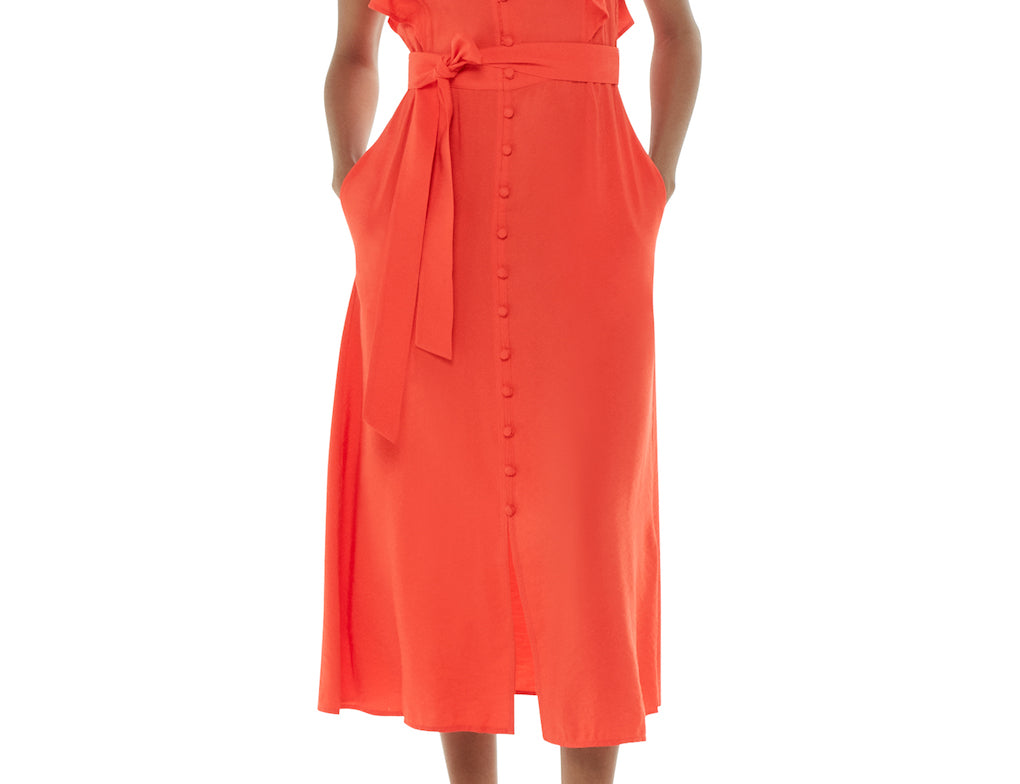 Whistles Sophie Frill Sleeve Midi Dress 1