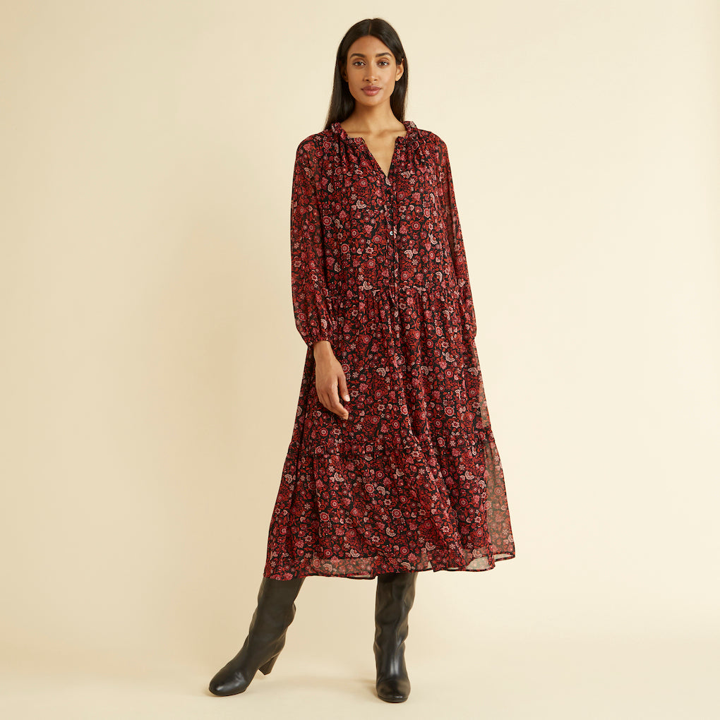 Albaray Lizzie Floral Tiered Midi Dress 1