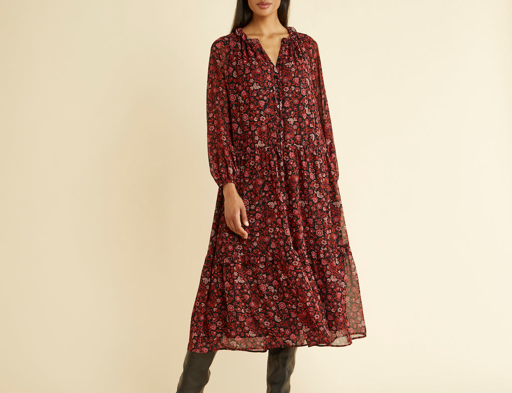 Albaray Lizzie Floral Tiered Midi Dress 1