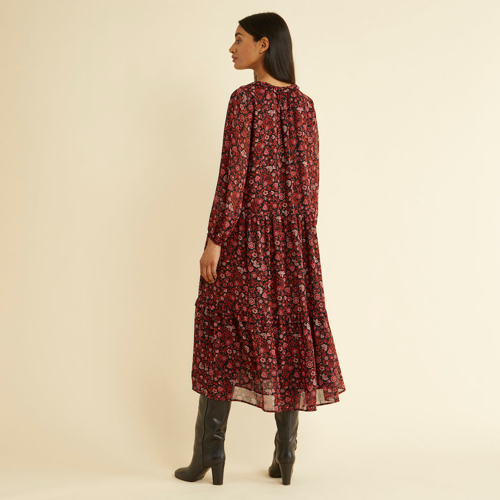 Albaray Lizzie Floral Tiered Midi Dress 3